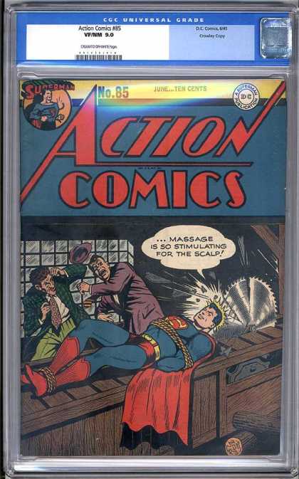 Action Comics 85 - Bad Guys - Trap - Machine Saw - Hero - Trouble