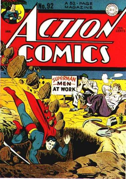 Action Comics 92 - Superman - Shovel - Lunch Box - Thermos - Sign