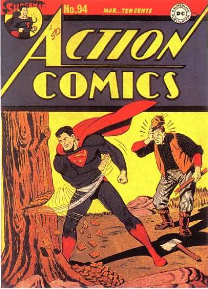 Action Comics 94 - Axe - Tree - Wood Chips - Logger - Incredulous