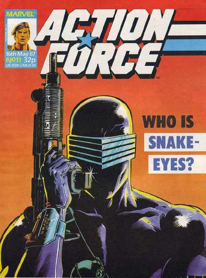 Action Force 11 - Gun - Snake Eyes - Black - Visor - Muscles