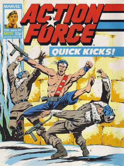 Action Force 15 - Quick Kicks - Fighting - Machine Gun - Mask - Belt