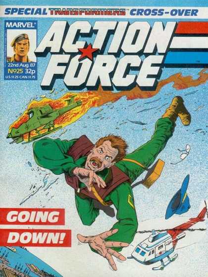 Action Force 25 - Marvel - 22nd Aug 87 - Special Transformers Cross-over - Going Down - Cap
