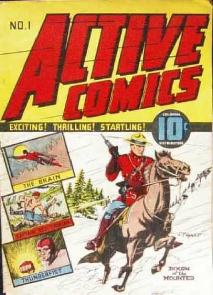 Active Comics 1 - Exciting - Thrilling - Startling - The Brain - Thunderfist