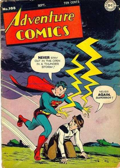 Adventure Comics 108 - Lightning - Clouds - Superboy - Storm - Thunder