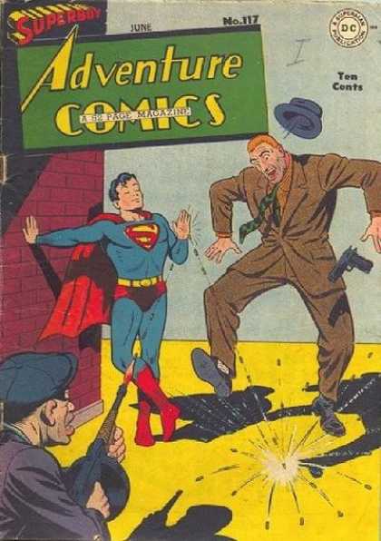 Adventure Comics 117 - Superboy - Bullets - Guns - Tommy Gun - Suit - George Roussos