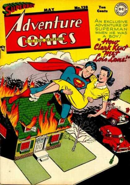 Adventure Comics 128 - Lois Lane - Superboy - Clark Kent - Fire