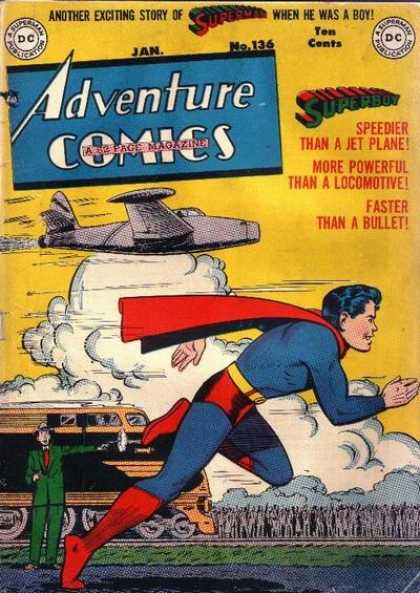 Adventure Comics 136 - Superboy - Superman - Plane - Train - Boy - George Roussos
