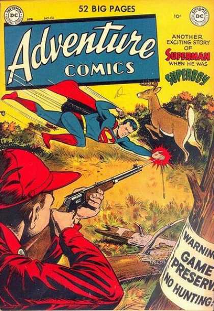 Adventure Comics 151 - Superman - Warning - Bullet - Deer - Gun