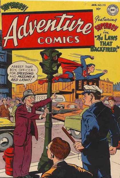 Adventure Comics 172 - Superboy - Superman - Policeman - Traffic Light - Billy Club