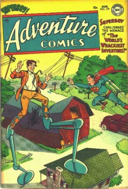 Adventure Comics 179 - Superboy - Superman - Barn - Inventor - Stilts