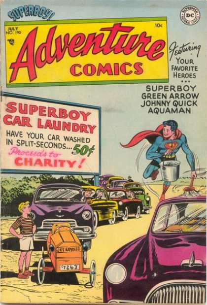Adventure Comics 190 - Superboy - Cars - Green Arrow - Charity - Split-seconds - Curt Swan