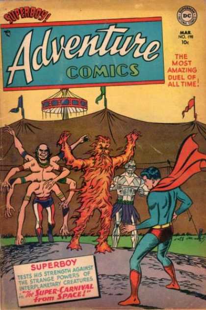 Adventure Comics 198 - Carnival - Superboy - Freaks - Circus - Man With Eight Hands - Curt Swan, Sy Barry