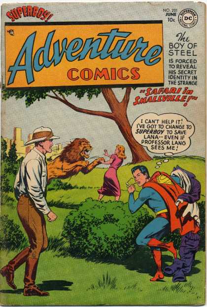 Adventure Comics 201 - Superboy - Lion - Professor Lang - Lana Lang - Safari In Smallville - Curt Swan