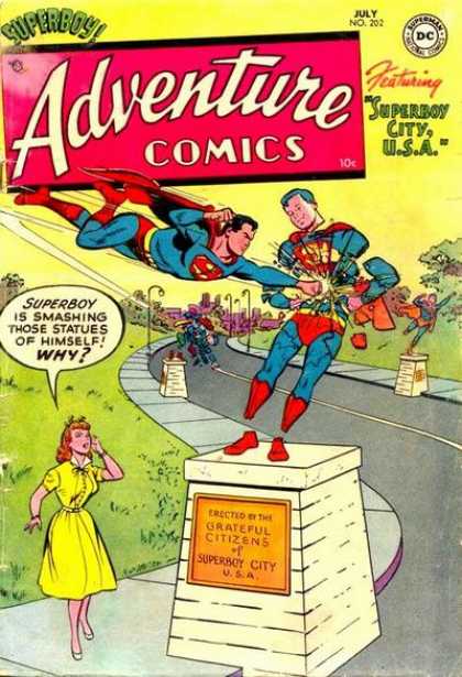 Adventure Comics 202 - Superboy - Statue - Superman - Break - Punch