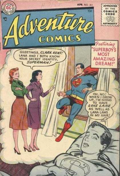 Adventure Comics 211 - Lois Lane - Superman - Dc Comics - Clark Kent - Lana Lang