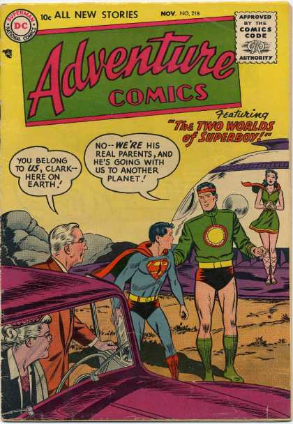 Adventure Comics 218 - Superboy - All New Stories - Costumes - Men - Woman - Curt Swan