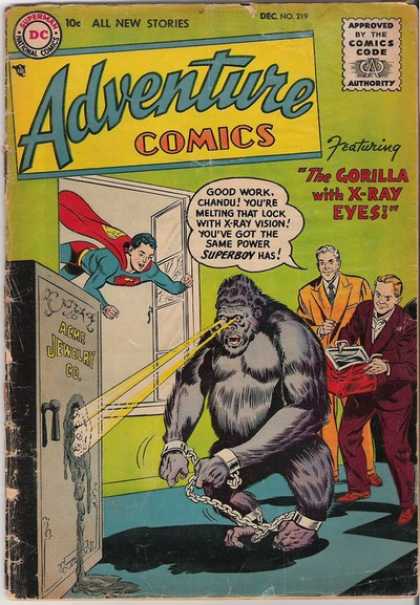Adventure Comics 219 - Gorilla - X-ray - Ape - Handcuffs - Ault - Curt Swan