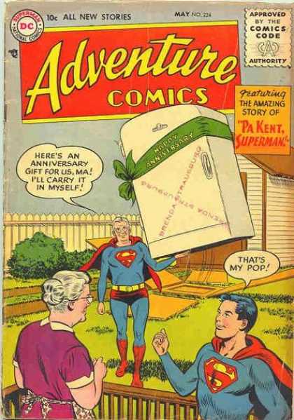 Adventure Comics 224 - Superman - Fridge - Pa Kent - Curt Swan