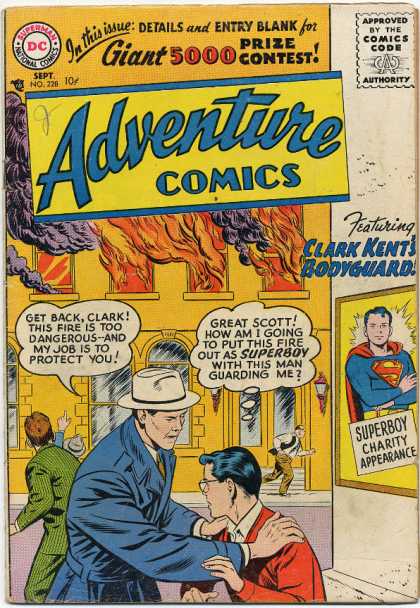 Adventure Comics 228 - Clark Kent - Superman - Dc Comics - Giant 5000 Prize Contest - Fire - Curt Swan