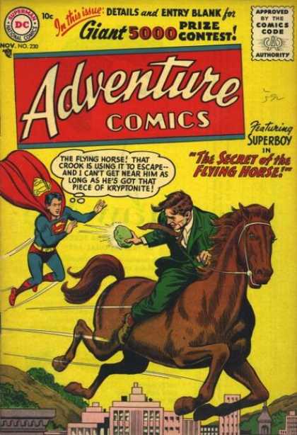 Adventure Comics 230 - Kryptonite - Horse - Superman - Superboy - Flying Horse - Curt Swan