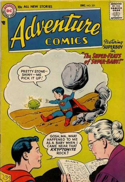 Adventure Comics 231 - Kryptonite - Rock - Superboy - Superbaby - Curt Swan