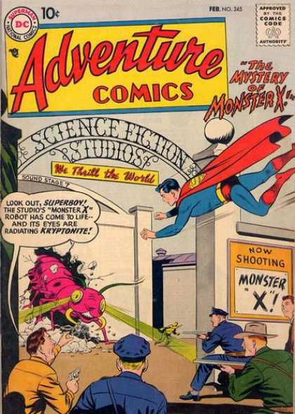 Adventure Comics 245 - Superboy - Superman - Science Fiction Studios - Monster X - Kryptonite - Curt Swan