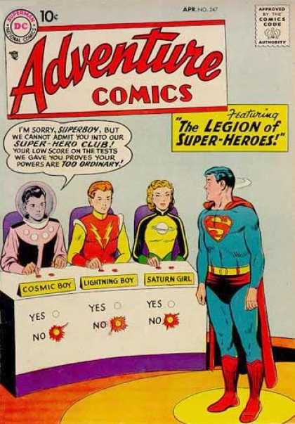 Adventure Comics 247 - Lightning Boy - Superboy - Saturn Girl - Cosmic Boy - Adventure League - Curt Swan