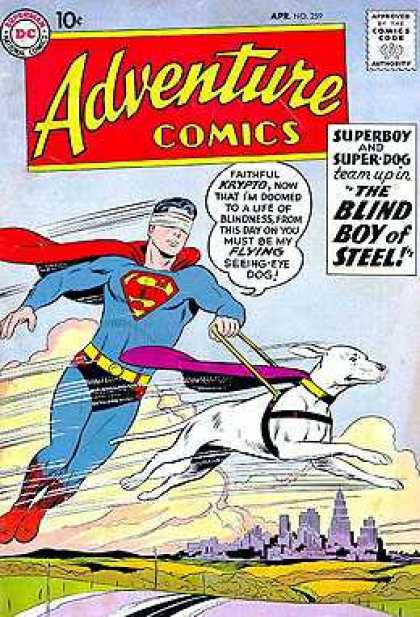 Adventure Comics 259 - Krypto - Superboy - Super-dog - The Blind Boy Of Steel - Flying - Curt Swan