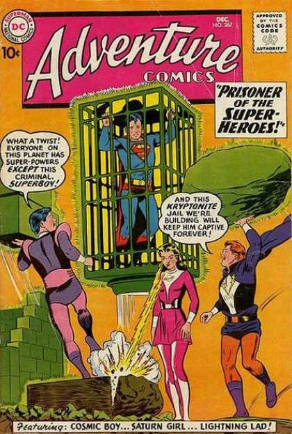 Adventure Comics 267 - Cage - Kryptonite - Caged Hero - Super Weak - Krypton Games - Curt Swan