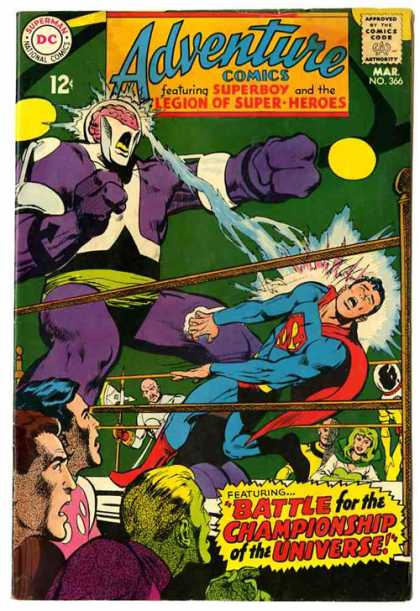 Adventure Comics 366 - Superman - Superboy - Brain - Battle For The Championship Of The Universe - Weak - Neal Adams