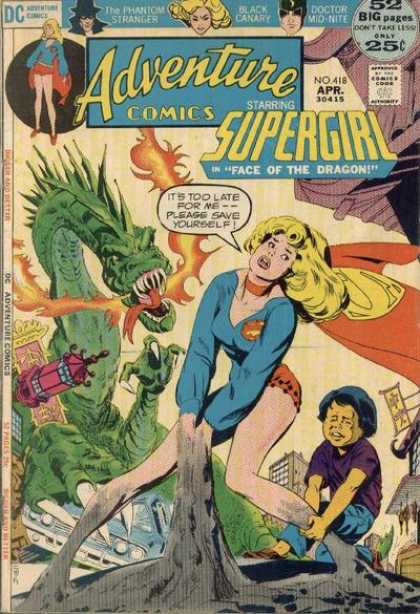 Adventure Comics 418 - Dragon - Supergirl - Fire - Boy - Stuck - Bob Oksner
