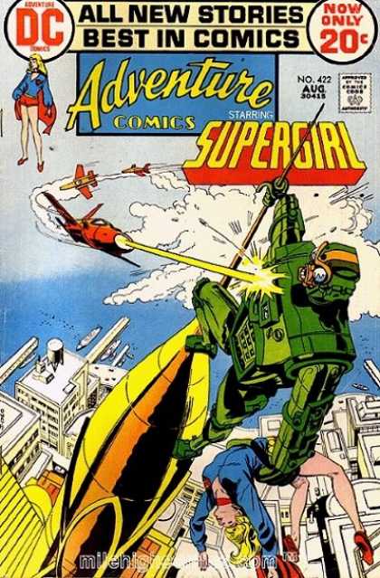 Adventure Comics 422 - Supergirl - Airplanes - Gorilla In Mechanical Suit - Top Of Pinnacle - All New Stories - Bob Oksner