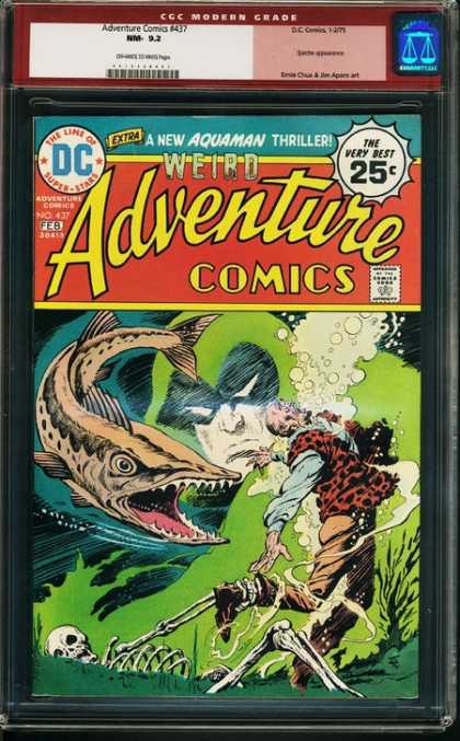 Adventure Comics 437 - Fish - Skeleton - Bubbles - Aquaman - Jim Aparo
