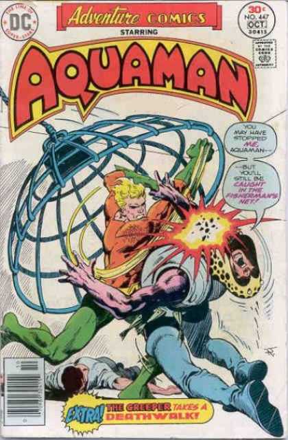 Adventure Comics 447 - Aquaman - Net - Creeper - Fishermans Net - Fisherman - Jim Aparo