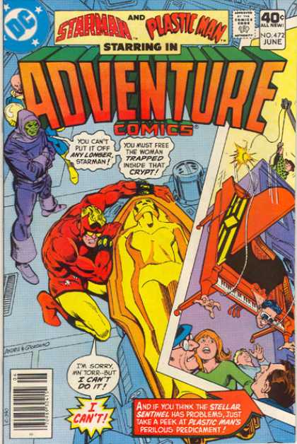 Adventure Comics 472 - Starman - Plastic Man - Trapped - Crypt - Piano - Dick Giordano, Ross Andru
