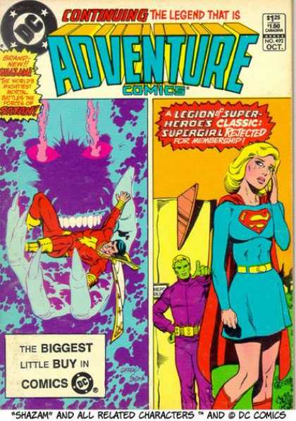 Adventure Comics 492 - Shazam - Supergirl - Demon - Claw - Cape - Keith Giffen