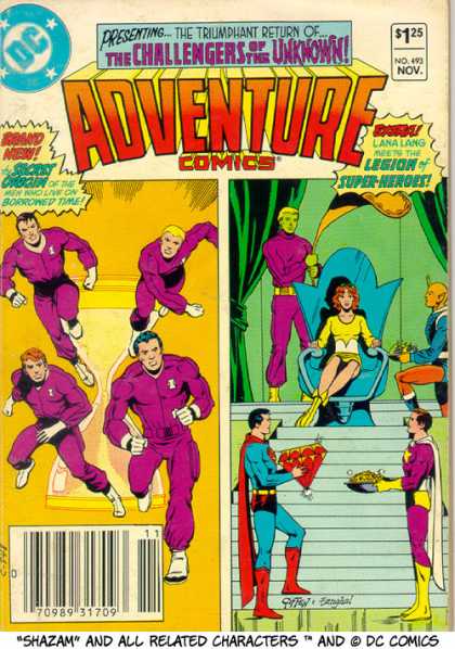 Adventure Comics 493 - Superman - Super Man - Spider Man - Runing Man - Siting Girl - Keith Giffen