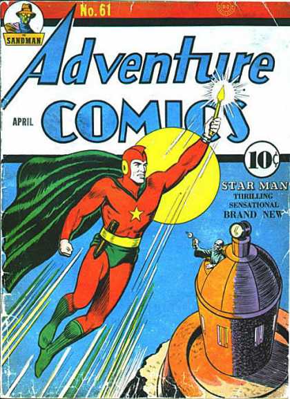 Adventure Comics 61 - Star Man - Tower - Sandman - Flying - Shooting