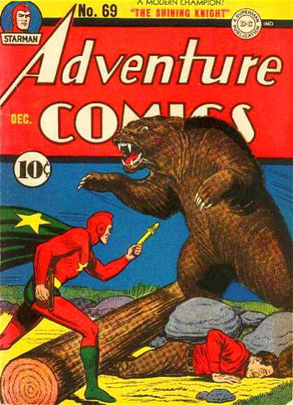 Adventure Comics 69 - Bear - Log - Man - Rocks - Stars