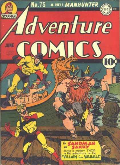Adventure Comics 75 - Viking - Boat - Dock - Thor - Sandman - Jack Kirby, Joe Simon