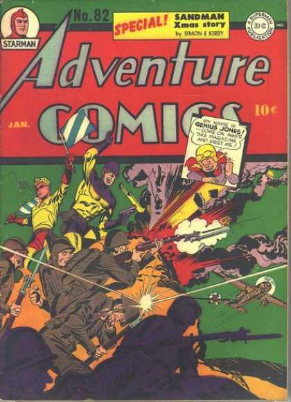 Adventure Comics 82 - Sandman - Starman - Gun - 10 Cents - Speech Bubble - Jack Kirby, Joe Simon