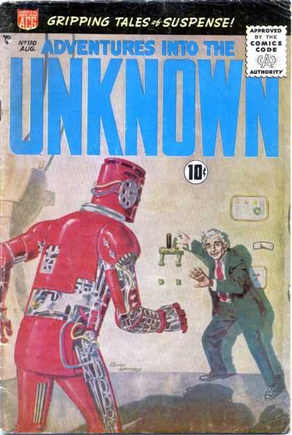 Adventures Into the Unknown 110 - Robot - Monster - Professor - Wall Lever - Attack