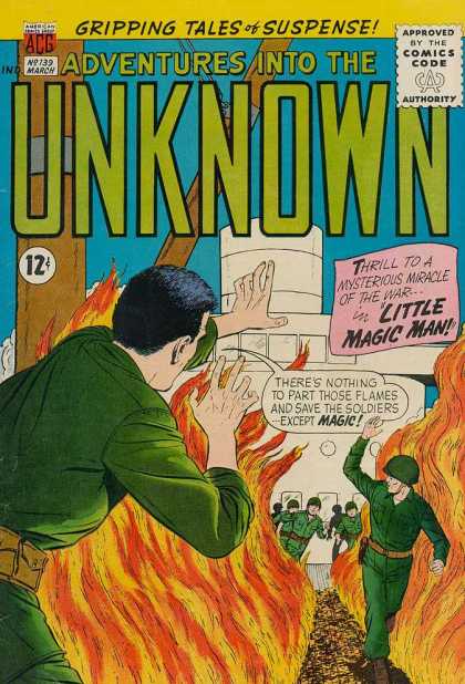 Adventures Into the Unknown 139 - Action - Fire - Men - Soldiers - Rescue