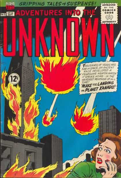 Adventures Into the Unknown 151 - Fire - Meteor - Woman - City - Trgedy