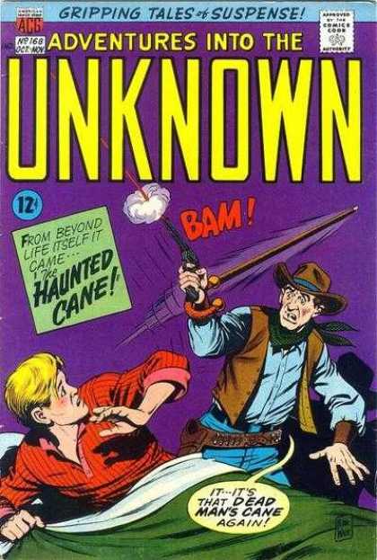 Adventures Into the Unknown 168 - Gripping Tales Of Suspense - No 168 - Haunted Cane - Bam - Cowboy