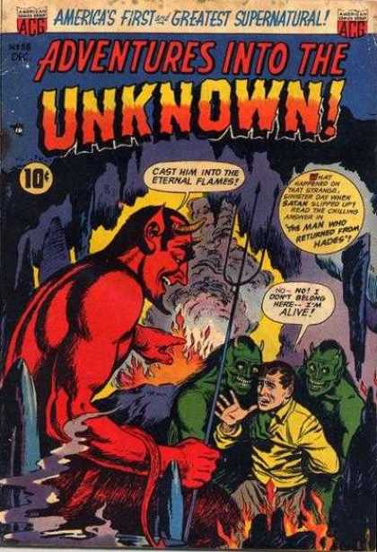 Adventures Into the Unknown 38 - Devil - Hell - Fume - Flame - Monster