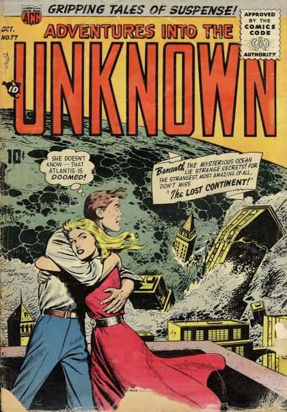 Adventures Into the Unknown 77 - Comics Code - Gripping Tales Of Suspense - Octno77 - Woman - Man
