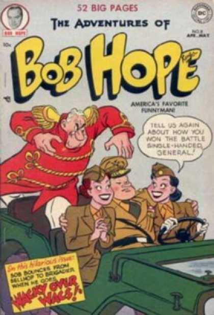 Adventures of Bob Hope 8 - Jeep - 52 Big Pages - Dc Comics - Wacky Over Wacs - General