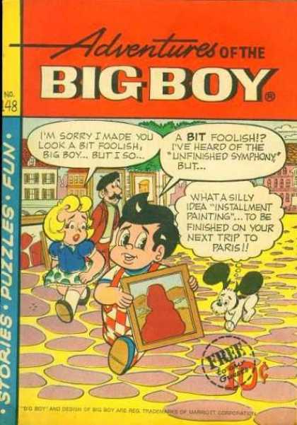 Adventures of the Big Boy 148 - Painting - Paris - Free To Our Guests - Dog - Stories Puzzles Fun