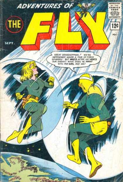 Adventures of the Fly 27 - Approved By The Comics Code Authority - Sept - Gun - Whos Our Enemy - Fly Girl